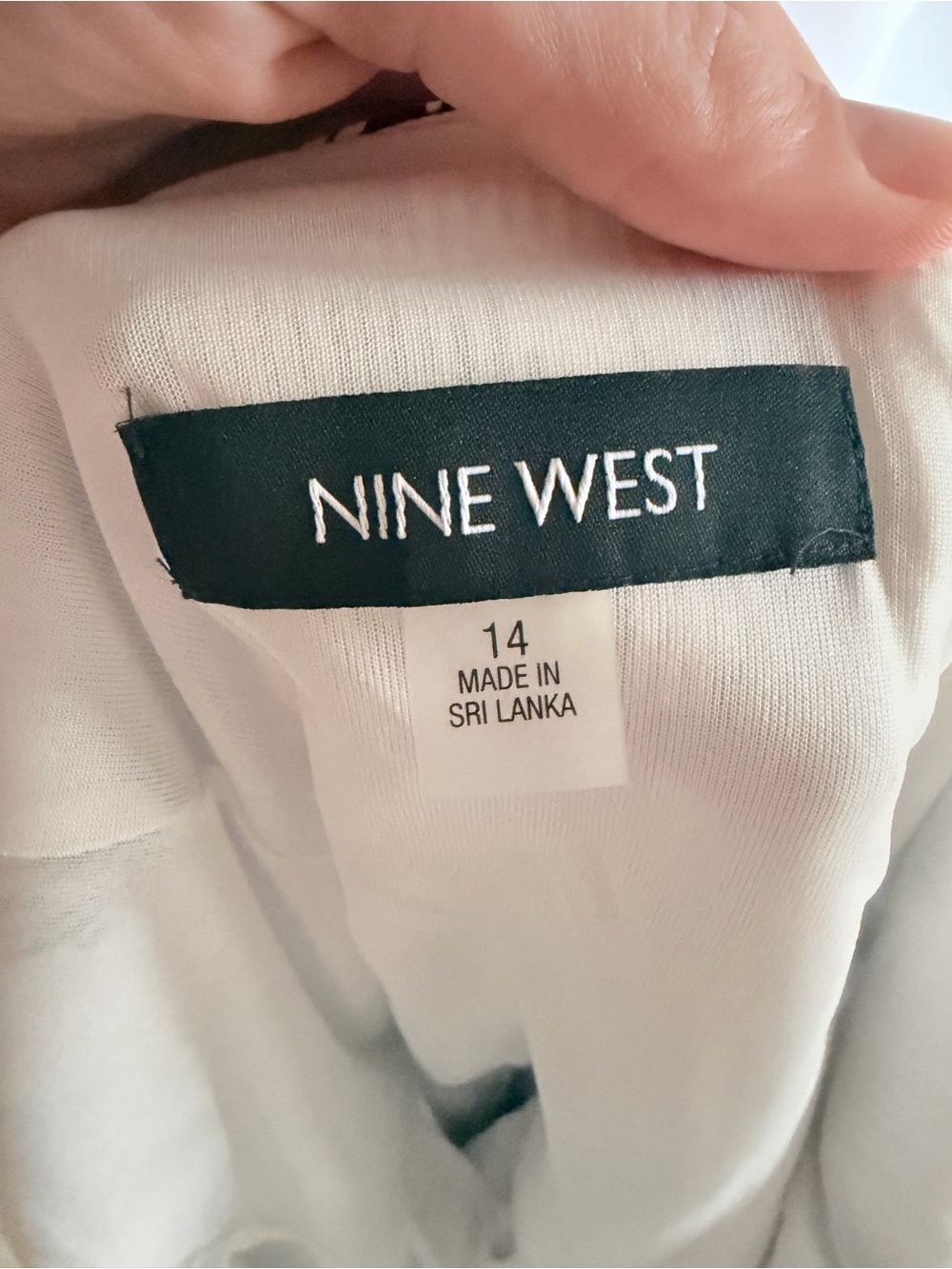 NWT Nine West $80 Cotton Navy White Printed VNeck Sleeveless A-Line Dress Size14 - Picture 10 of 10